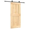 vidaXL Ușă glisantă Natural și Negru 90 x 210 cm Lemn de Pin Solid