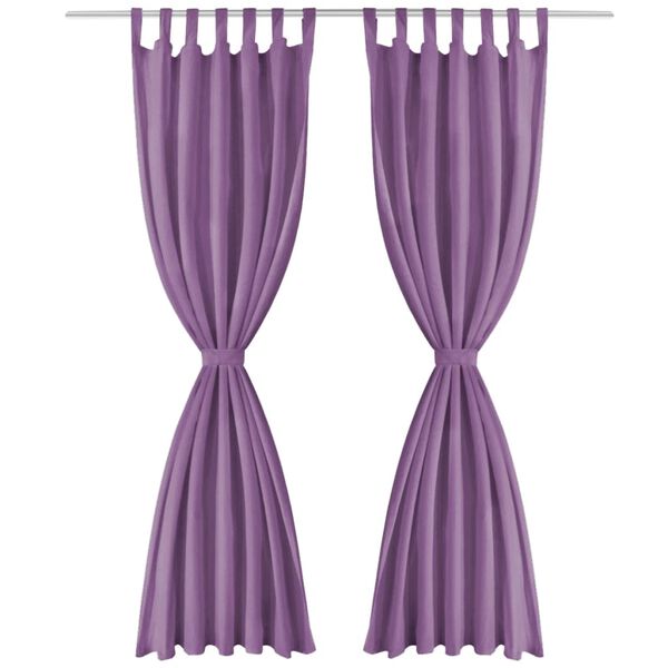 vidaXL Draperii micro-satin cu bride, 2 buc, 140 x 245 cm, violet