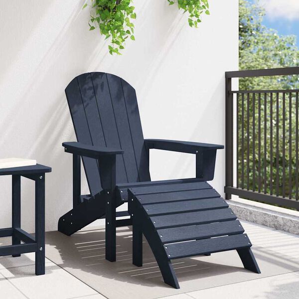 vidaXL Scaun Adirondack Albastru marin 82 x 74 x 92 cm HDPE