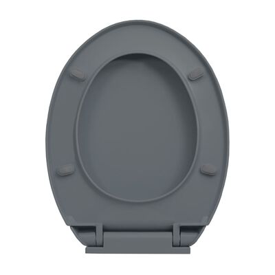 vidaXL Capac WC cu închidere silențioasă, gri, oval
