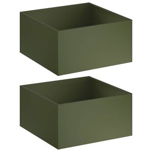 vidaXL Vază pentru Grădină 2 buc. Verde măsliniu 60 x 60 x 40 cm