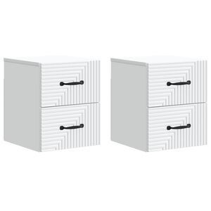 vidaXL Dulap de noapte suspendat 2 buc. Alb 34,5 x 33 x 40 cm