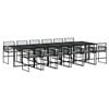 vidaXL Set mobilier de grădină cu perne, 13 piese, negru, poliratan