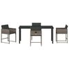 vidaXL Set de masă pentru grădină 5 pcs Gri poliratan
