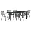 vidaXL Set de masă pentru grădină 7 pcs Antracit