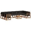 vidaXL Set de canapele de exterior 11 buc. Natural și Negru
