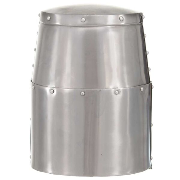 vidaXL Coif cavaler medieval antic, jocuri pe roluri, argintiu, oțel