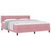 vidaXL Pat cu arcuri cu headboard Manual Roz 200 x 180 cm Catifea