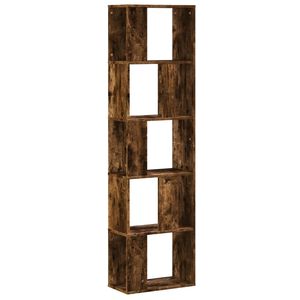 vidaXL Bibliotecă cu 5 niveluri stejar fumuriu 45x23,5x162,5 cm lemn