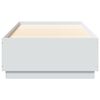 vidaXL Cadru de pat cu lumini LED, alb, 100x200 cm, lemn prelucrat