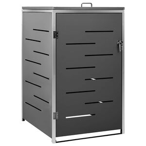 vidaXL Magazie pentru pubelă unică, 69x77,5x115 cm, oțel inoxidabil