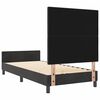 vidaXL Pat cu arcuri cu headboard Negru 100 x 200 cm Catifea