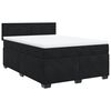 vidaXL Pat box spring cu saltea, negru, 140x200 cm, catifea