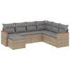 vidaXL Set canapele de grădină, 7 piese, cu perne, bej, poliratan