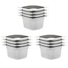 vidaXL Recipiente Gastronorm 12 buc. GN 1/6 100 mm oțel inoxidabil