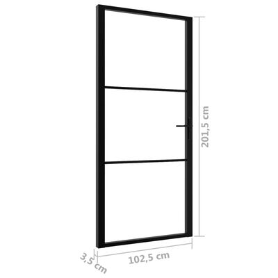 vidaXL Ușă de interior, negru, 102,5x201,5 cm, sticlă ESG și aluminiu
