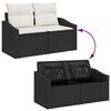 vidaXL Set de canapele pentru grădină cu pernă 9 pcs Negru Rattan poli