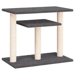 vidaXL St&acirc;lpi zg&acirc;riat pentru pisici cu platforme, gri &icirc;nchis, 62,5 cm