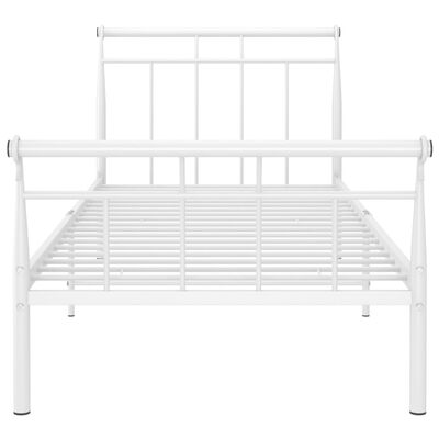 vidaXL Cadru de pat, alb, 100x200 cm, metal