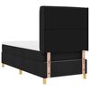 vidaXL Pat cu arcuri cu saltea cu headboard Negru 80 x 200 cm țesătură
