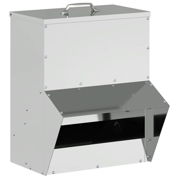 vidaXL Feeder pentru pui Argintiu 20 x 25 x 35 cm Oțel Galvanizat