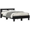 vidaXL Cadru de pat cu led Stejar Negru 135 x 190 cm Lemn compozit
