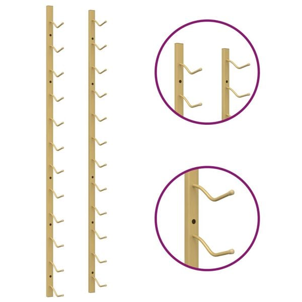 vidaXL Suport sticle de vin, de perete, 12 sticle, auriu, fier