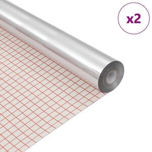 vidaXL Folie de oglindă autocolantă 60 x 200 cm 2 pcs Argintiu PET