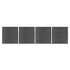 vidaXL Set de panouri de gard, negru, 699x186 cm, WPC