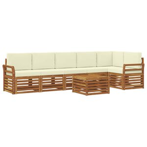 vidaXL Set canapea sectională cu pernă 7 pcs Natural și Crem