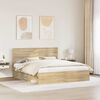 vidaXL Cadru de pat cu headboard Sonoma 200 x 200 cm Lemn de pin masiv