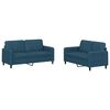 vidaXL Set canapea 2 piese, albastru, catifea