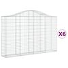 vidaXL Coșuri gabion arcuite 6 buc, 200x30x120/140 cm, fier galvanizat