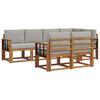 vidaXL Set de canapele de exterior 7 buc. Gri natural și deschis