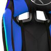 vidaXL Scaun de jocuri cu LED RGB, albastru și negru, piele ecologică