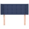 vidaXL Tăblie de pat cu aripioare albastru 83x16x78/88 cm textil