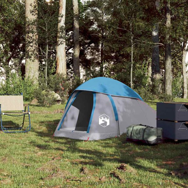 vidaXL Cort de camping cupolă pentru 1 persoană, albastru, impermeabil