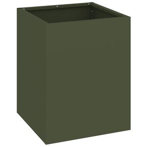 vidaXL Vază pentru Grădină Verde măsliniu 32 x 32 x 40 cm