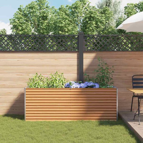 vidaXL Strat &icirc;nălțat de grădină 195 x 50 x 68 cm Oțel Galvanizat