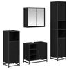 vidaXL Set de mobilier pentru baie 4 pcs Stejar Negru Lemn compozit