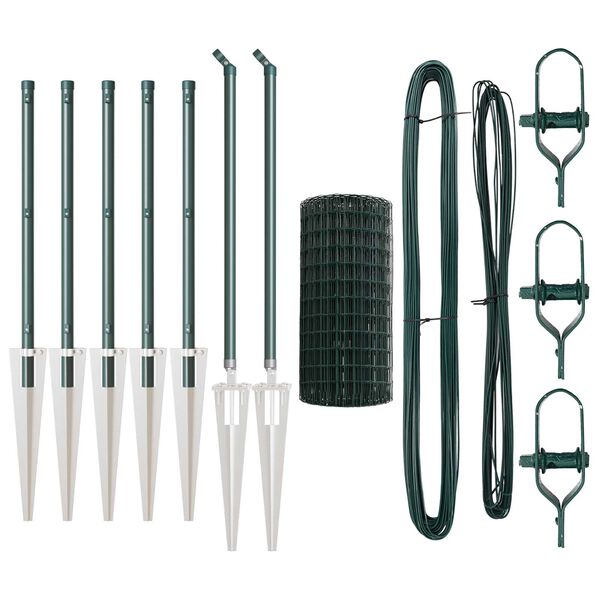 vidaXL Gard cu St&acirc;lp Verde 0,4 x 10 m Oțel și PVC