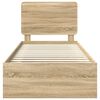 vidaXL Cadru de pat Stejar Sonoma 75 x 190 cm Lemn de pin masiv