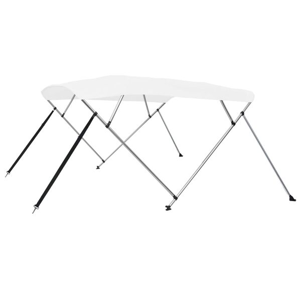 vidaXL Parasolar barcă Bimini cu 4 arcuri, alb, 243x210x137 cm