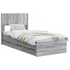 vidaXL Cadru de pat cu depozitare și tăblie Sonoma gri 75 x 190 cm