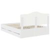 vidaXL Cadru de pat cu sertar Alb 160 x 200 cm Lemn Ingineresc