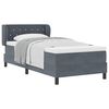 vidaXL Pat cu arcuri cu headboard Gri &icirc;nchis 90 x 190 cm Catifea