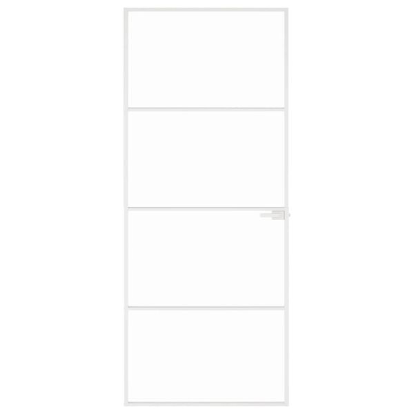 vidaXL Ușă de interior alb 83x201,5 cm sticlă securiz. / aluminiu slim