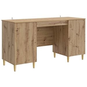 vidaXL Birou Stejar Artizanal Lemn prelucrat 142,5 x 50 x 75 cm