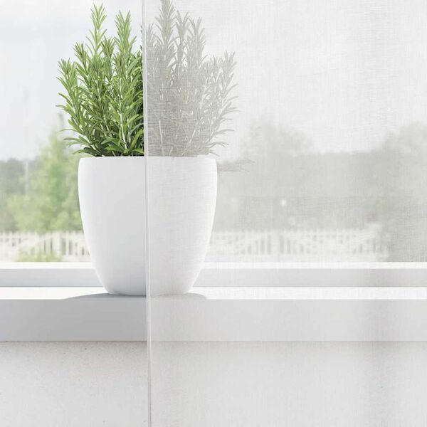 vidaXL Perdele Voile cu Oeje 2 buc Alb