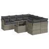 vidaXL Set canapele de grădină, 9 piese, cu perne, gri, poliratan